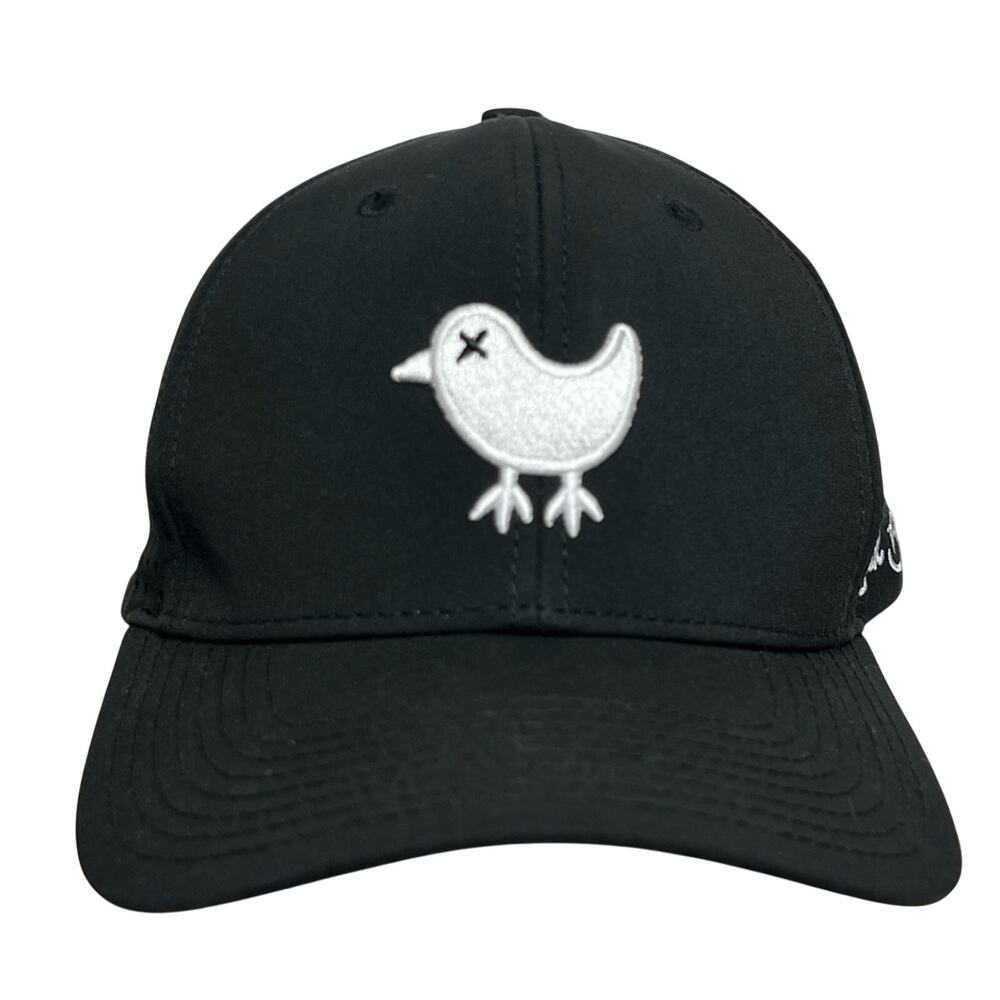 Bad Birdie Golf Hat, Black Cap & White Logo, Vented Mesh, Snapback ⛳